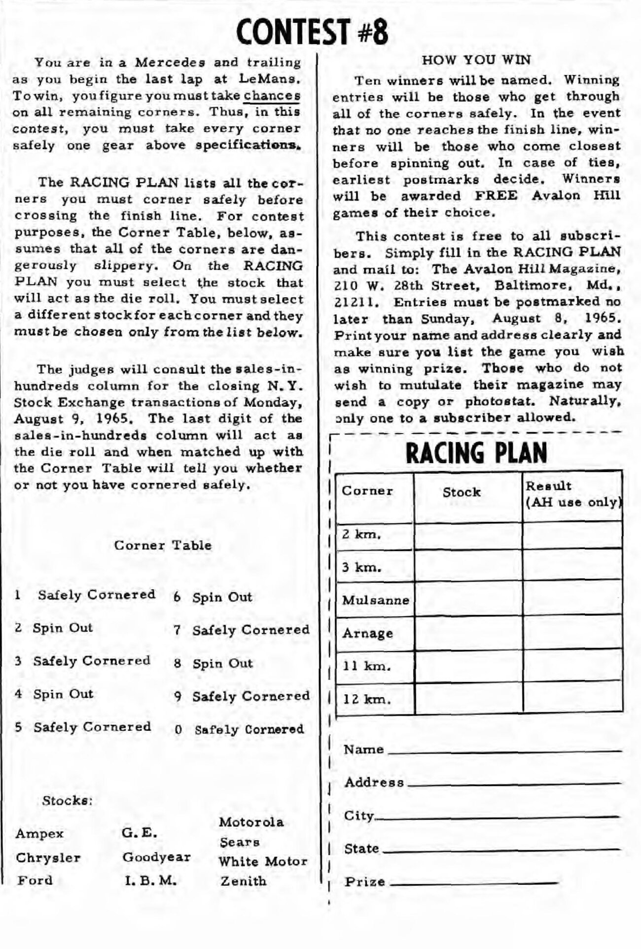 Contest #8 from The General, Vol. 2 No. 2